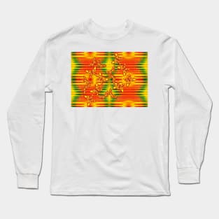 Tie And Dye Pattern Super Imposed Butterflies Long Sleeve T-Shirt